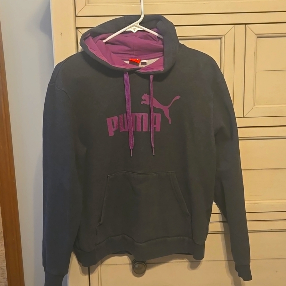 Womens Puma Hoodie. Purple and Grey. Size Medium